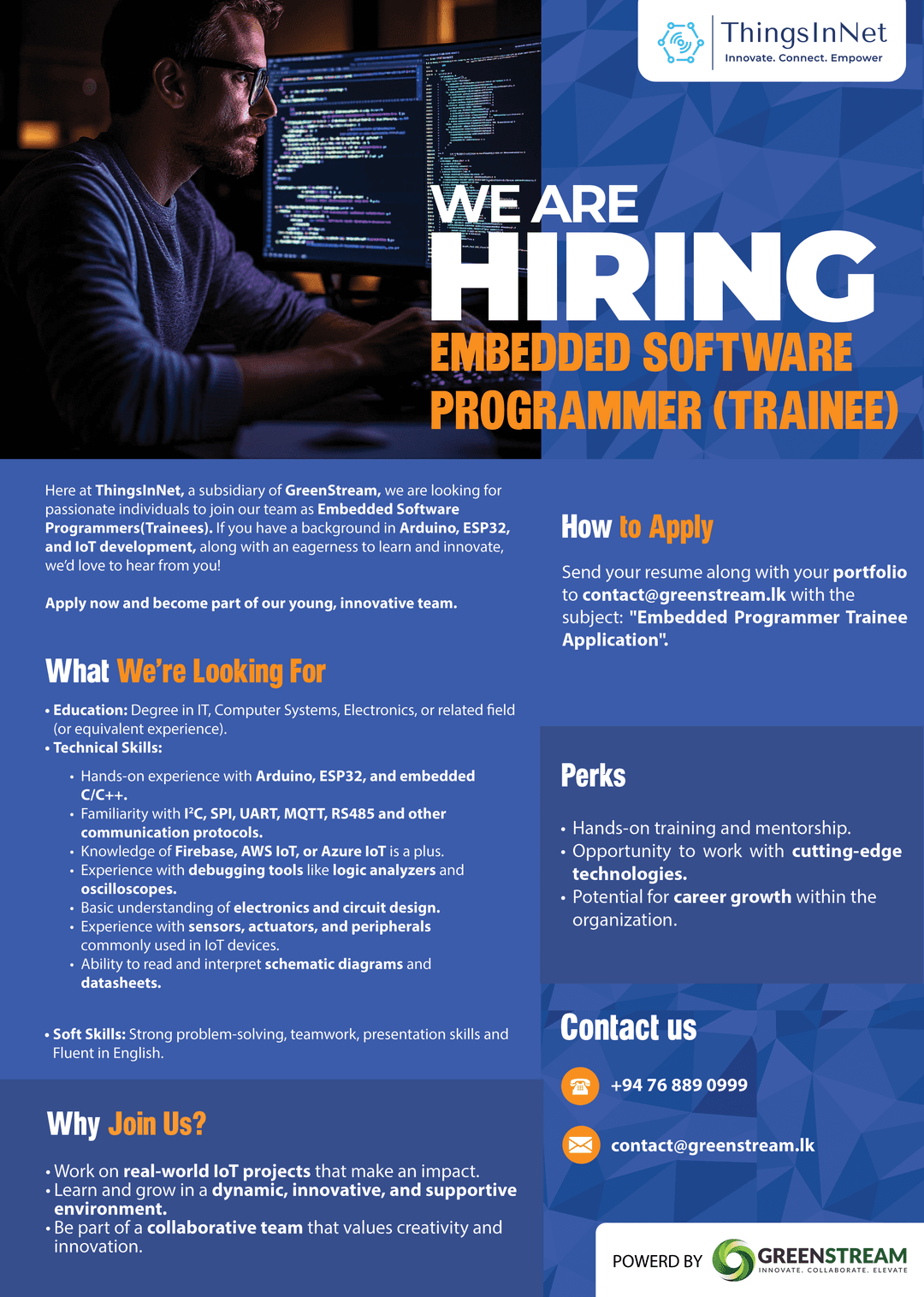 We're Hiring Trainee Embedded Software Programmer 